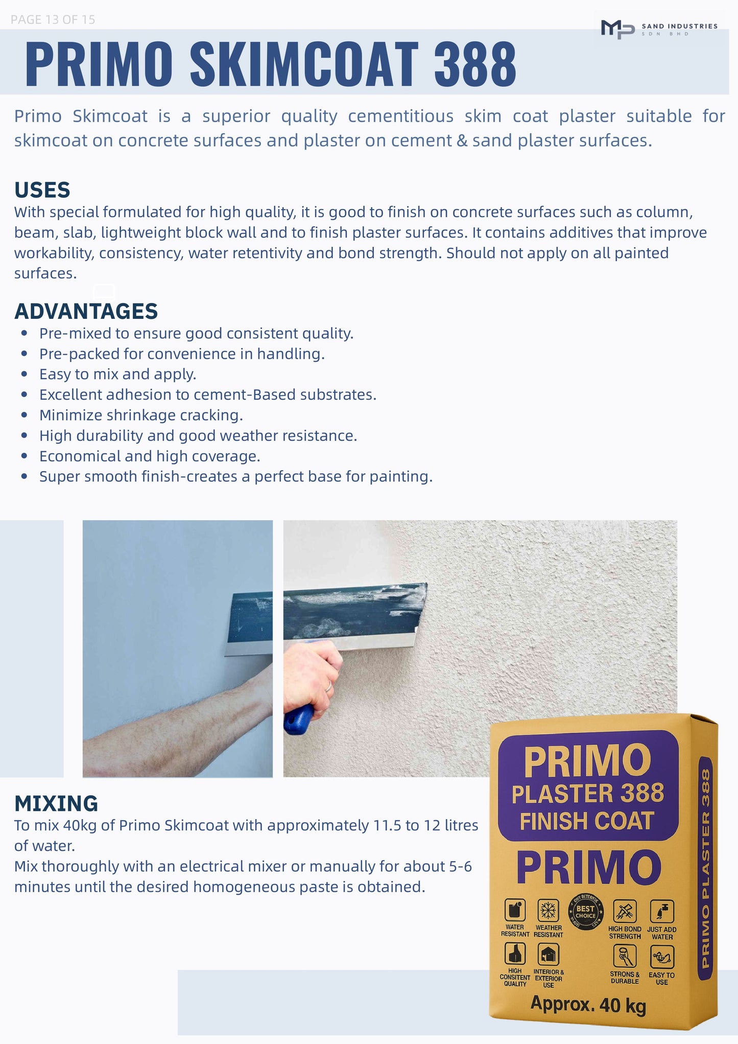 EASI PLASTER FINISH COAT GREY PRIMO 40KG