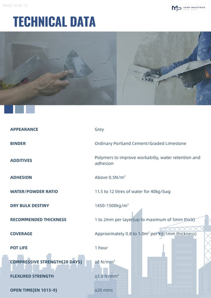 EASI PLASTER FINISH COAT GREY PRIMO 40KG