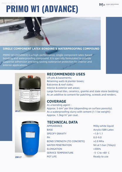 W1 (ADVANCE) CEMENT STRENGTHENER PRIMO 20L